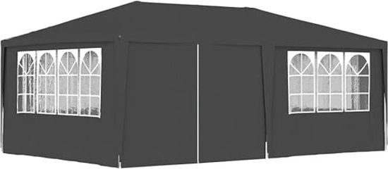 Tenda da Festa - Pergola per Giardino - Tenda da Soggiorno - Tenda da Ballo - Ripiegabile - Con Pareti Laterali - Con Tendalino - Nero