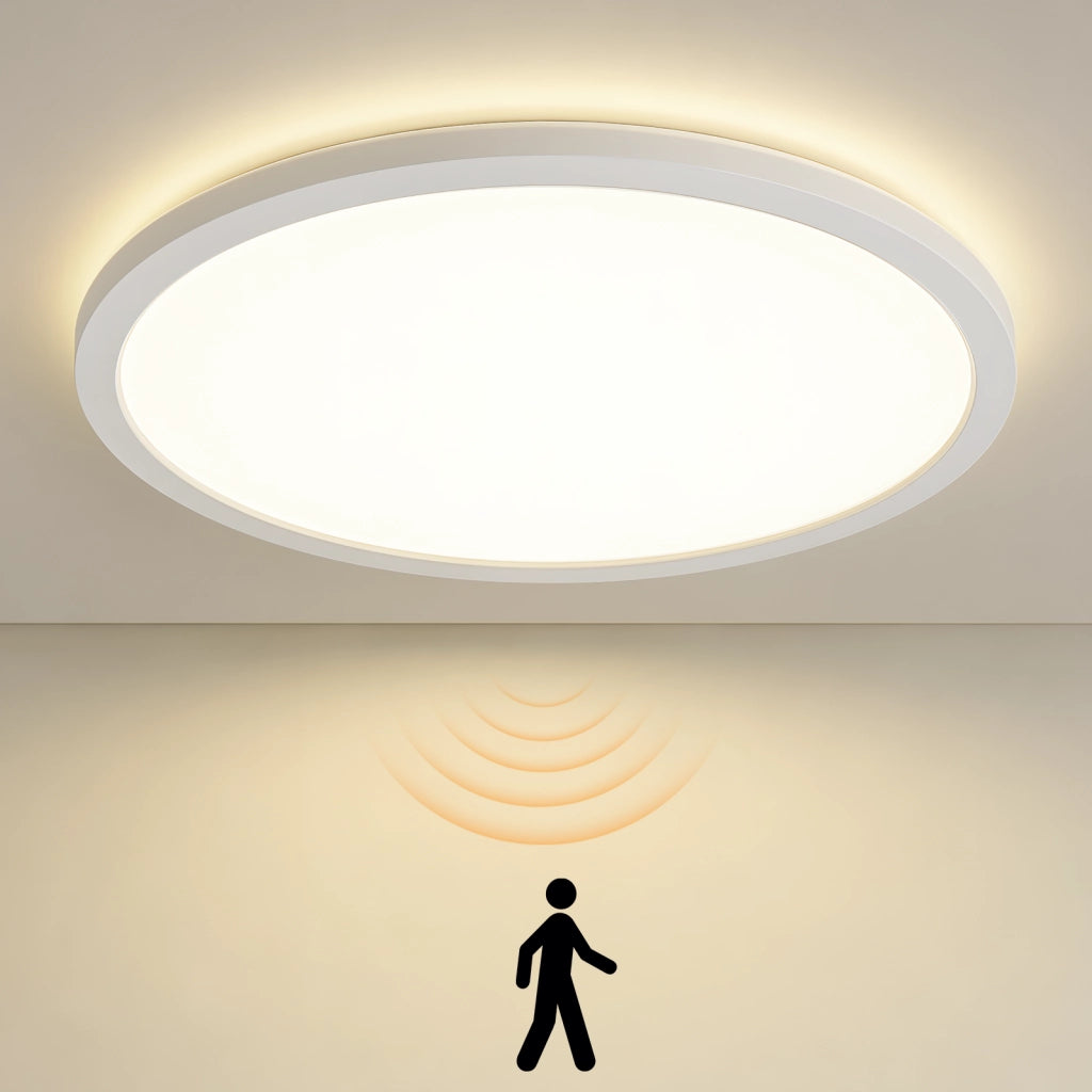 ZMH Lampada da Soffitto LED con Sensore di Movimento 18W 29cm Rotonda 4000K Radar per Corridoio Scala