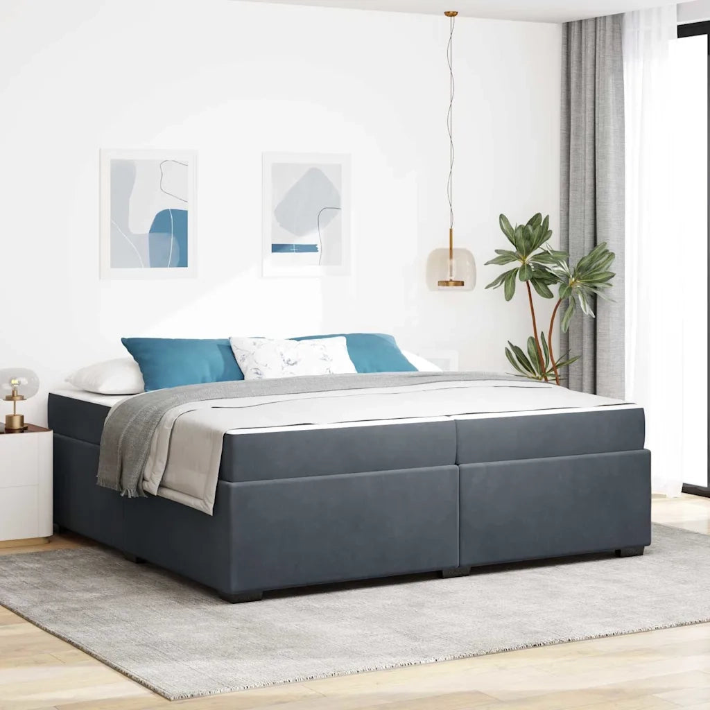 Struttura del letto Grigio scuro 200 x 200 cm Tessuto