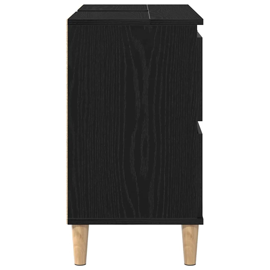 Armadio per Lavabo da Bagno Rovere Nero 80 x 33 x 60 cm 862813