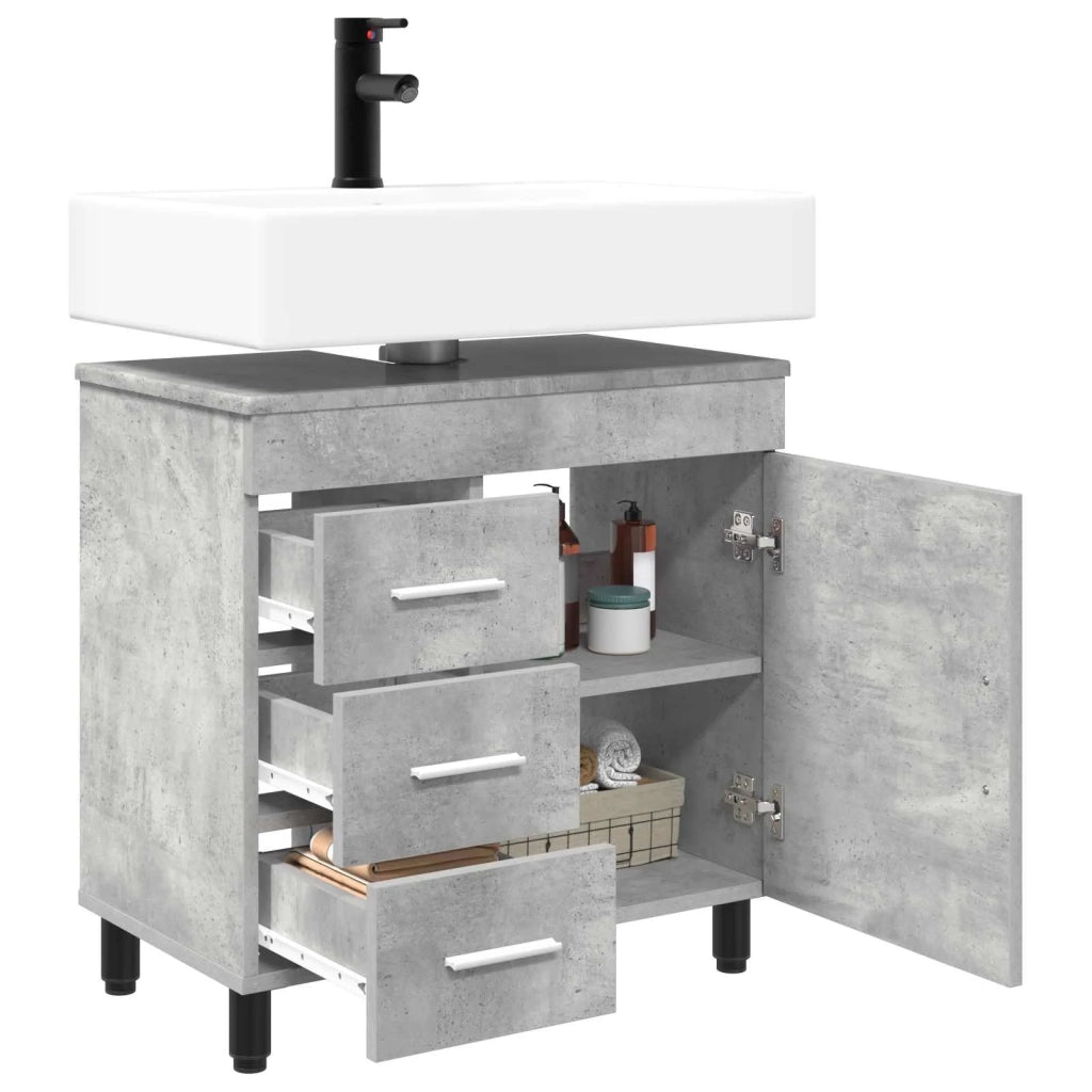 Mobiletto da bagno Grigio Cemento 60 x 35 x 60 cm 889378