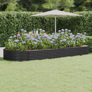 Vaso Giardino Acciaio Verniciato Polvere 373x140x36cm Antracite cod mxl 66847