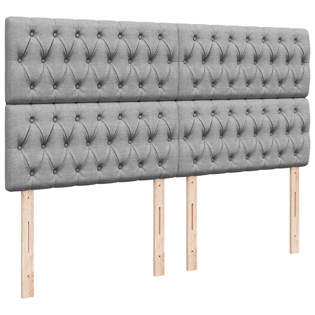 vidaXL Struttura Letto Pouf con Materassi 200x200 cm in Tessuto
