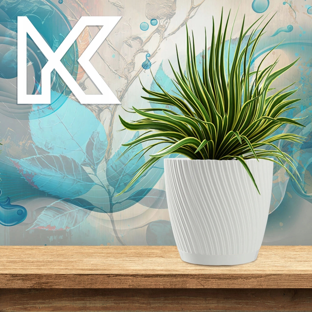 Vaso da fiori KADAX con supporto, coperchio, ciotola rotonda, 17 cm, bianco
