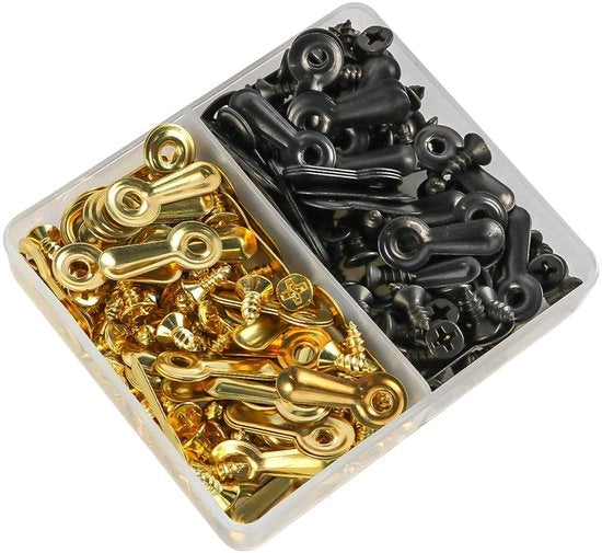 Supporto per foto, accessori di fissaggio 120 pezzi - clip posteriori/nero/rosso - maniglia di regolazione - clip di sicurezza - metallo - stabilità - supporti di fissaggio per parete