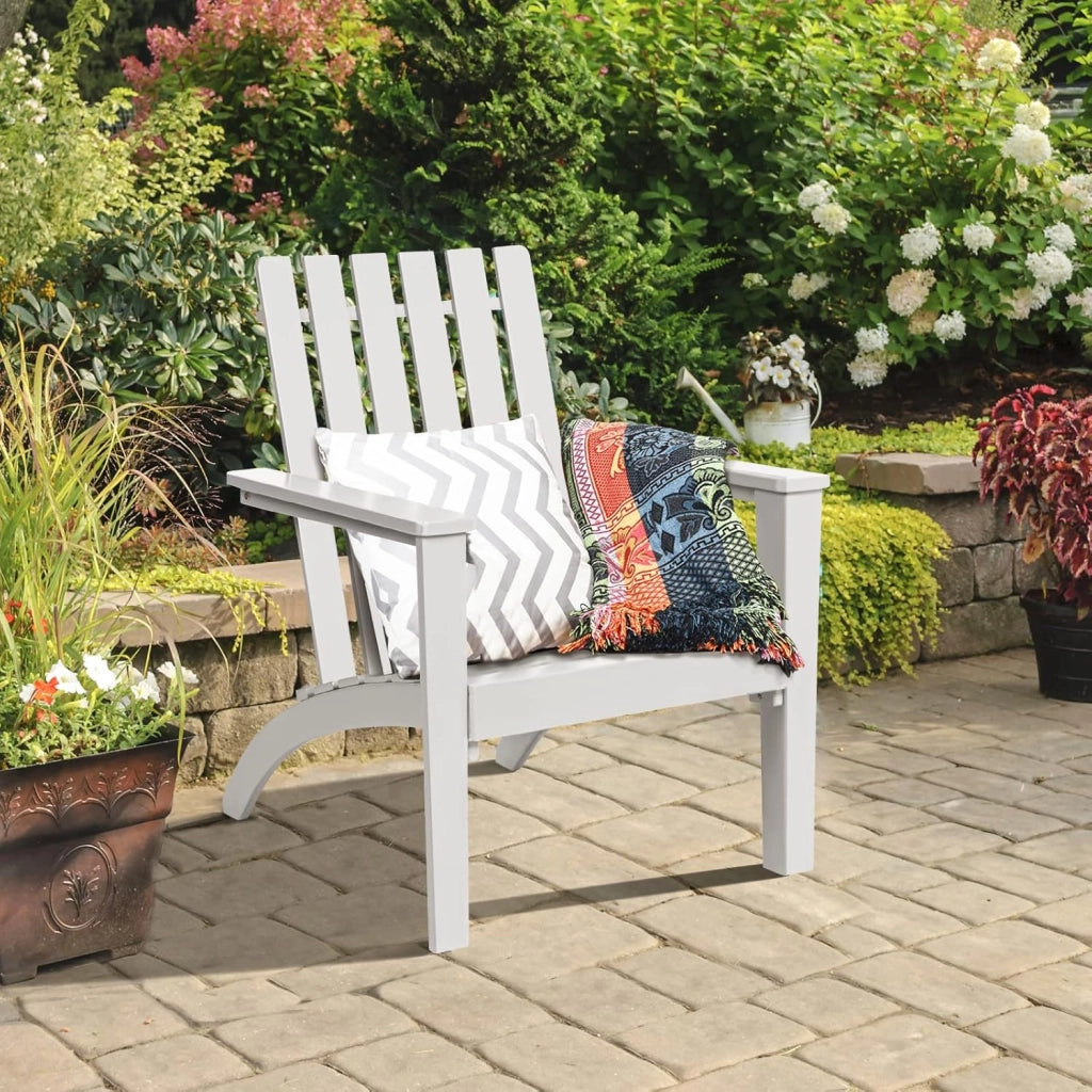Sedia Adirondack da giardino esterno, poltrona Adirondack in legno di acacia, sedia esterna terrazza carico 160 kg, per giardino, balcone, piscina (nero)