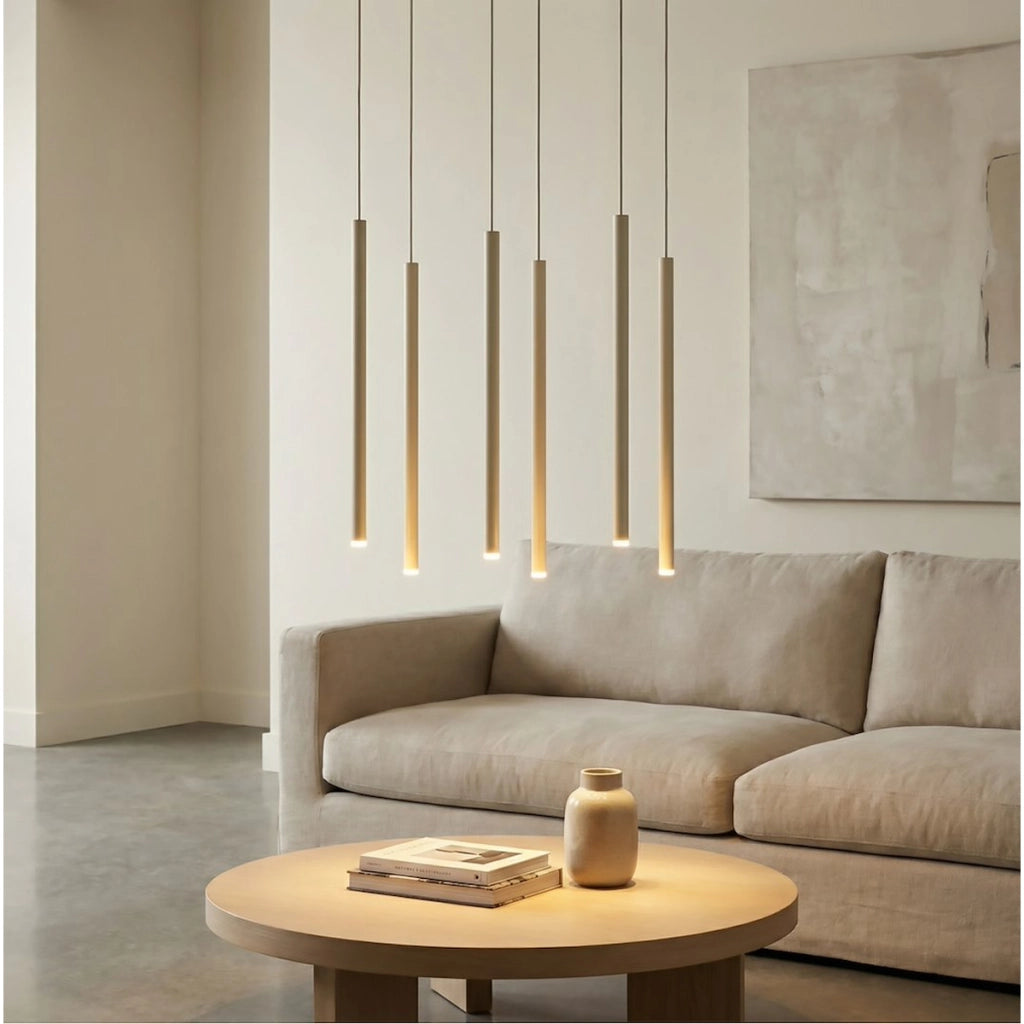 Lampada a sospensione SELTER in acciaio beige