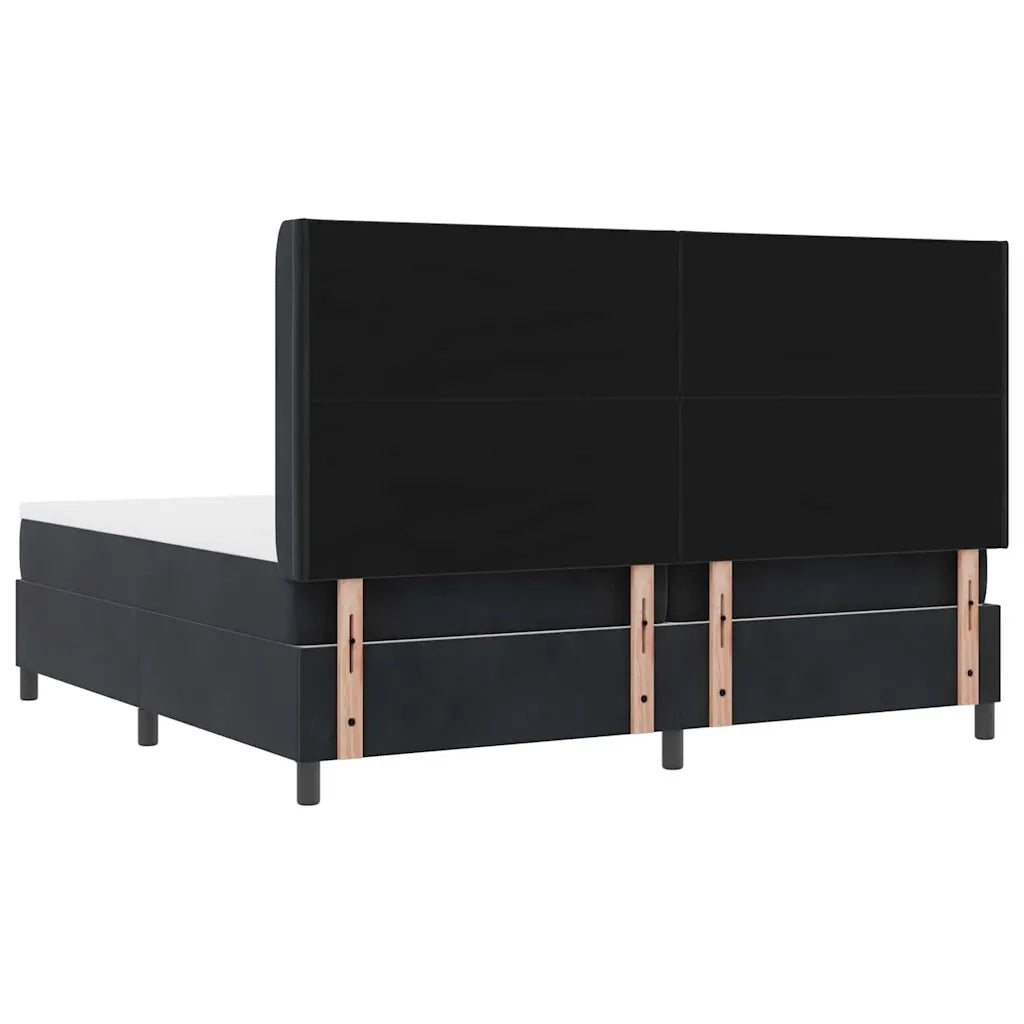 Letto a molle con materasso Nero 200 x 200 cm Velluto 3342082