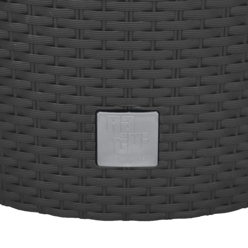 Fioriera | Cassetta per fiori | Vaso con Interno Rimovibile Antracite 35 / 37,5 L PP Rattan