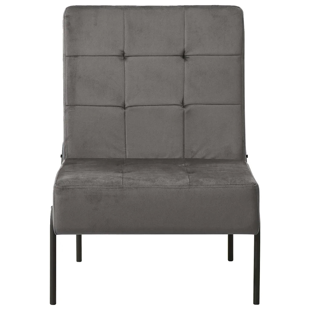 Poltrona Relax-Poltroncina 65x79x87 cm Grigio Scuro in Velluto