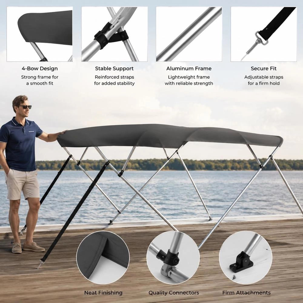 4-Bow Bimini Top Anthracite 243x210x137 Cm