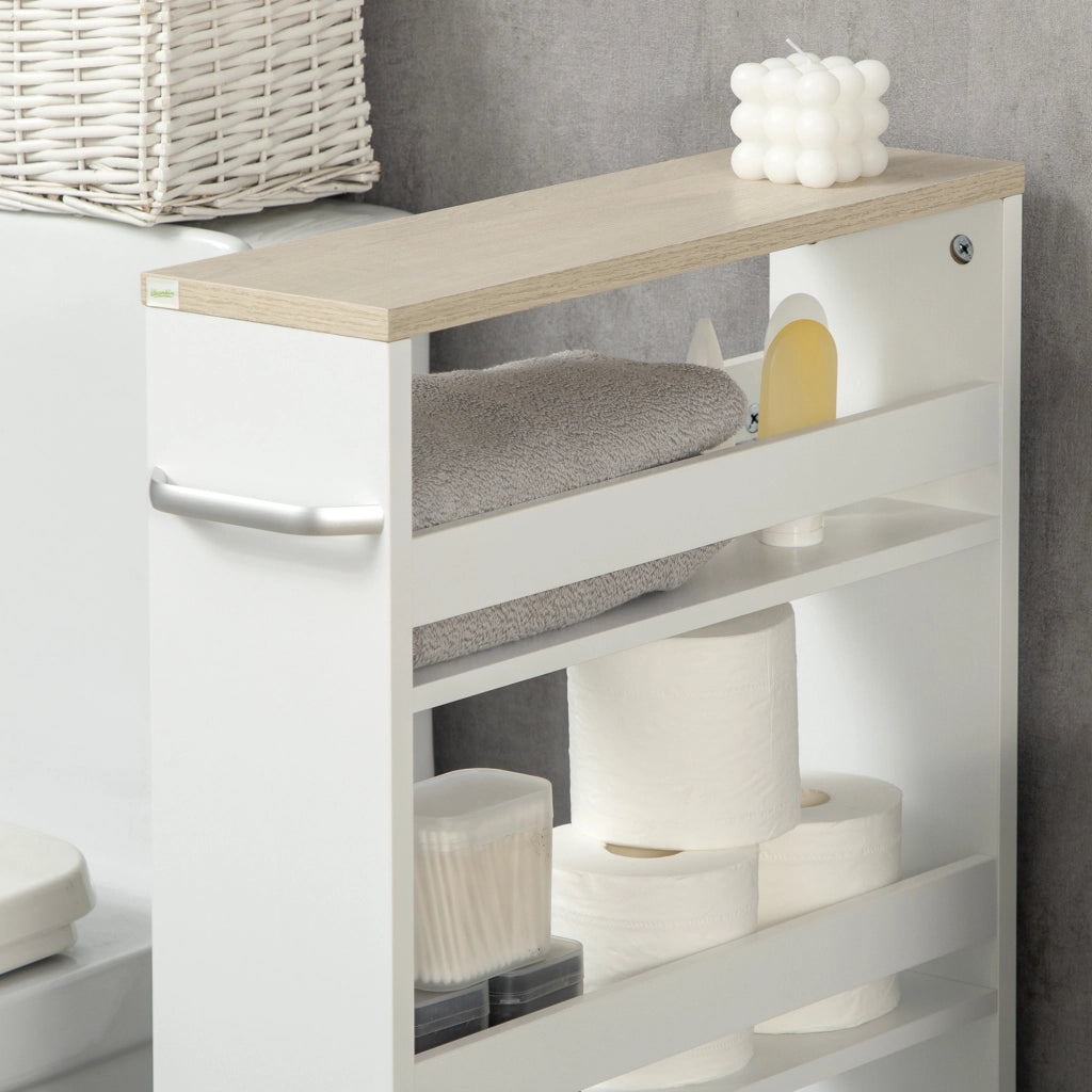 Carrello a 3 livelli ¨C zephmum ¨C 48x15x80 cm bianco