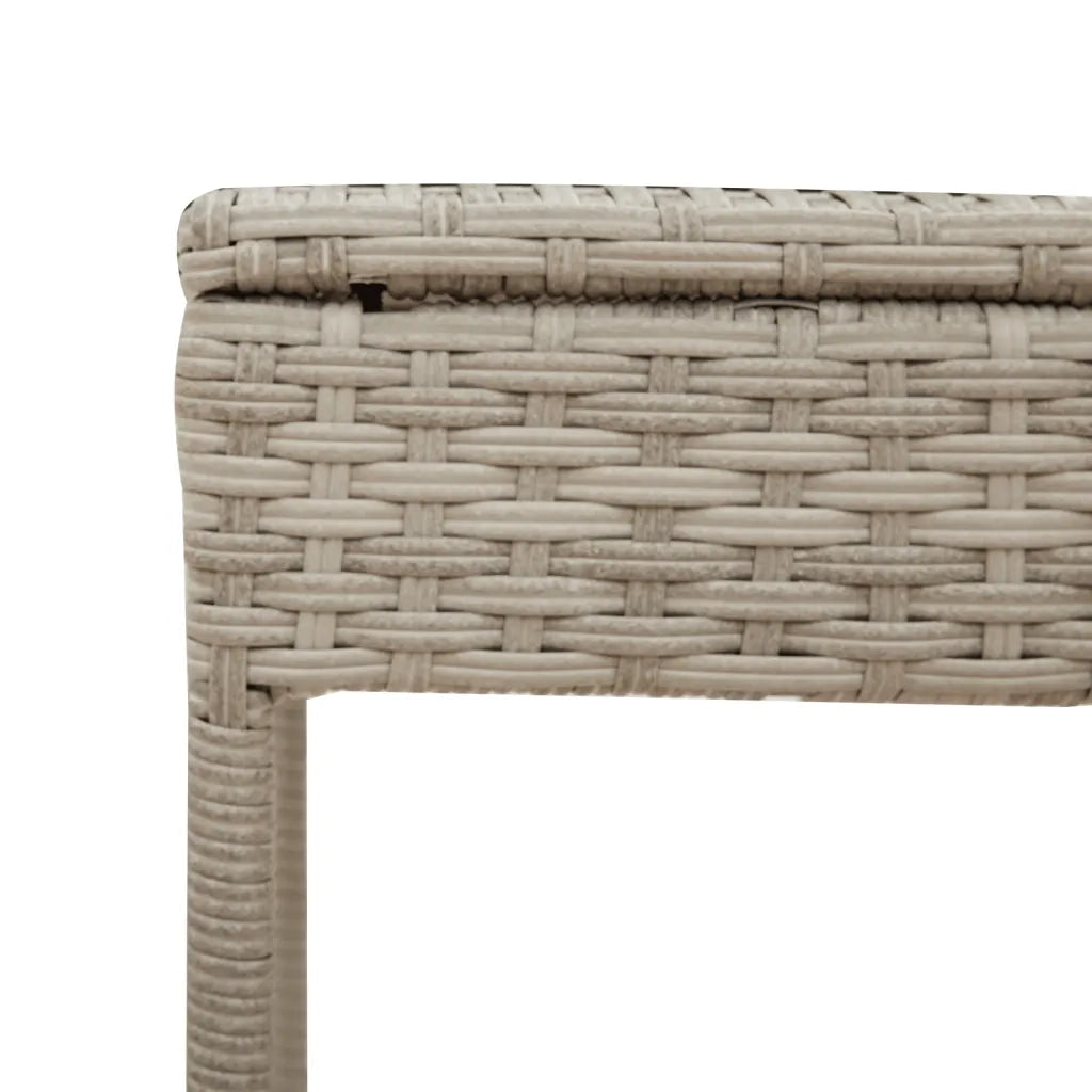 Lettino con Tavolo e Cuscino Grigio Chiaro in Polyrattan 4002733