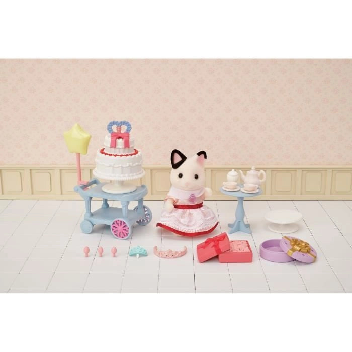 La ragazza con il gatto a due colore e il suo snack di compleanno - Famiglie Sylvanian - 5646 - da 3 anni