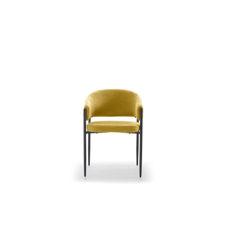 Sedia in tessuto easy-clean Gambe in metallo verniciato Maya 59.5cm X 54cm H 78.5cm Stones