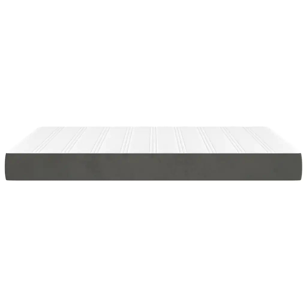 Materasso a Molle Insacchettate Rigidità Media Grigio Scuro 120x210x20 cm in Velluto 4016577