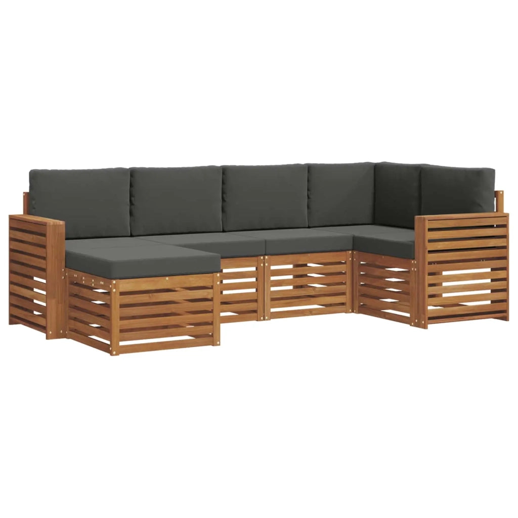 Set divano sezionale con cuscino 6 pcs Naturale e Antracite 3375097