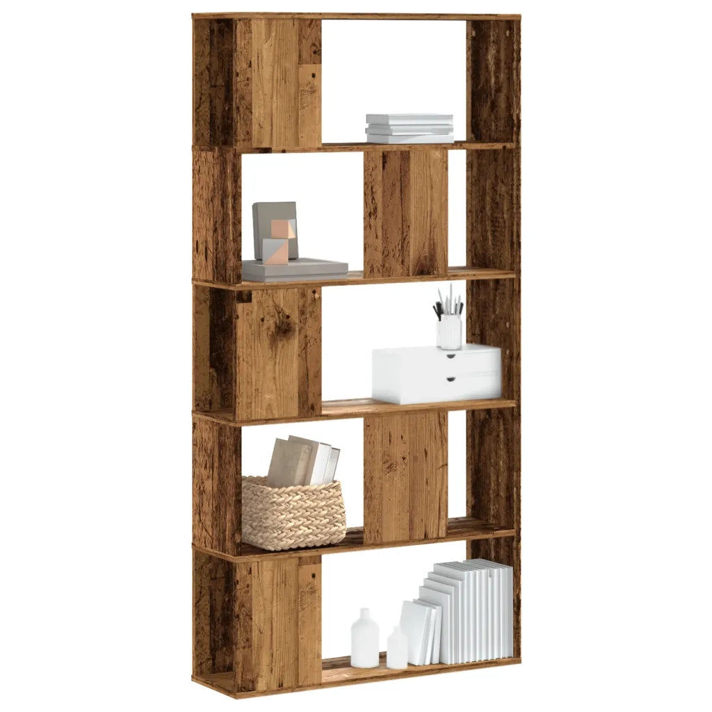 Libreria 5 Ripiani Legno Vecchio 80,5x23,5x162,5cm Multistrato 852778