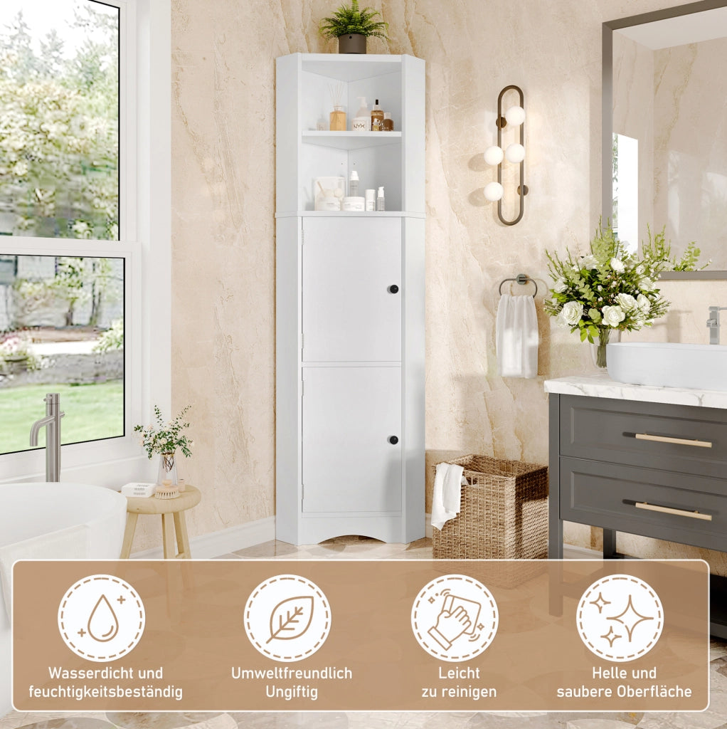 Mobile bagno triangolare in MDF bianco