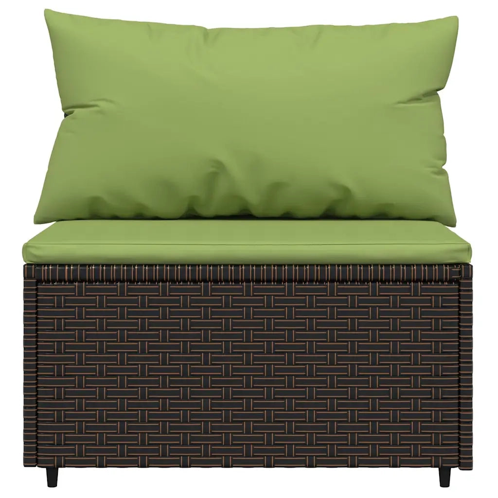Set Mobili da Giardino 4 pz con Cuscini in Polyrattan Marrone CFW7949445