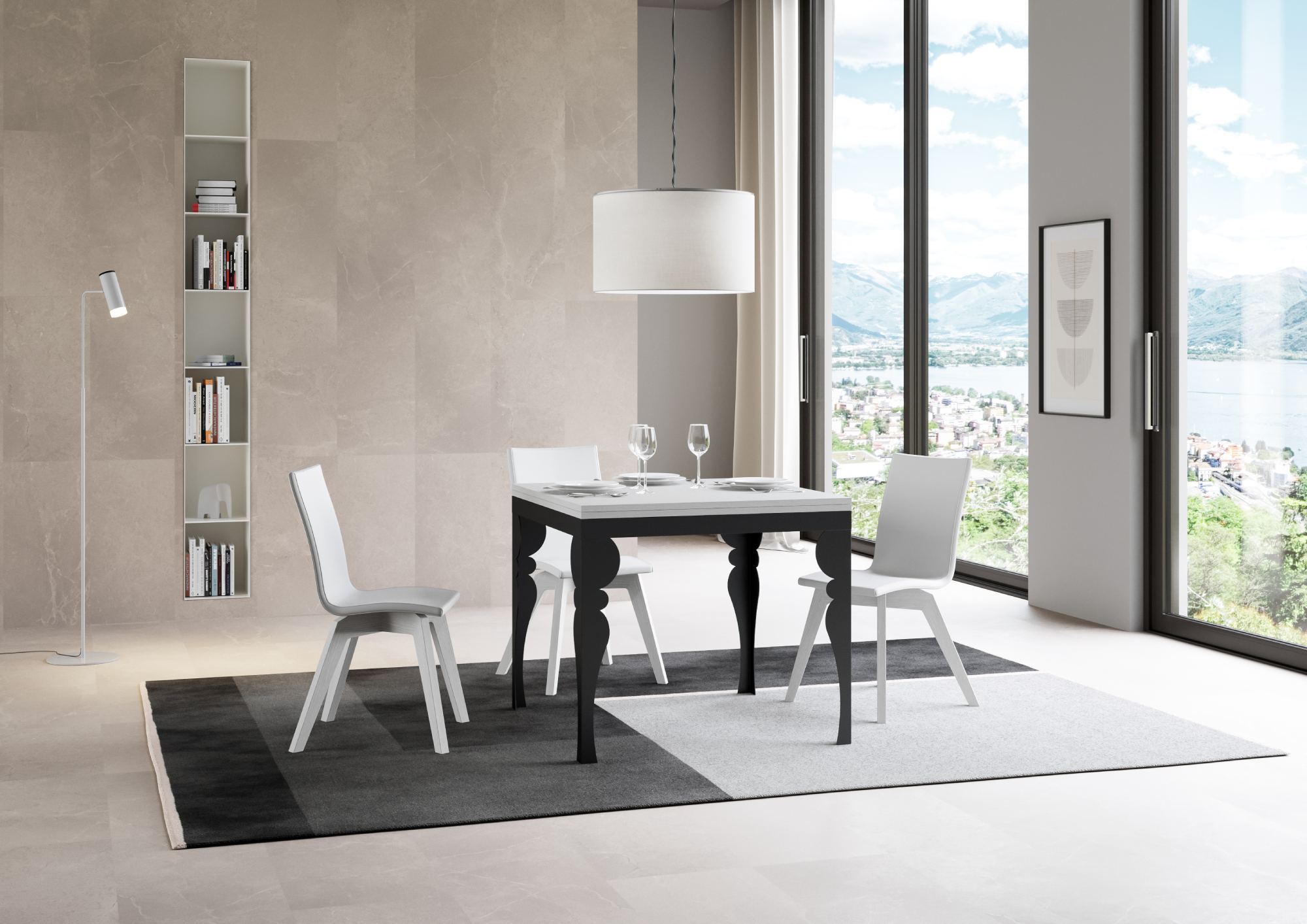 Tavolo Allungabile 90-180x90x78/80 cm Paxon Libra Bianco Frassino