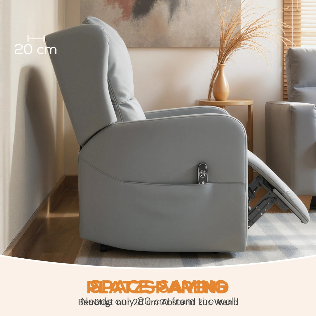 Poltrona massaggiante reclinabile elettrica ¨C zephmum ¨C similpelle grigio