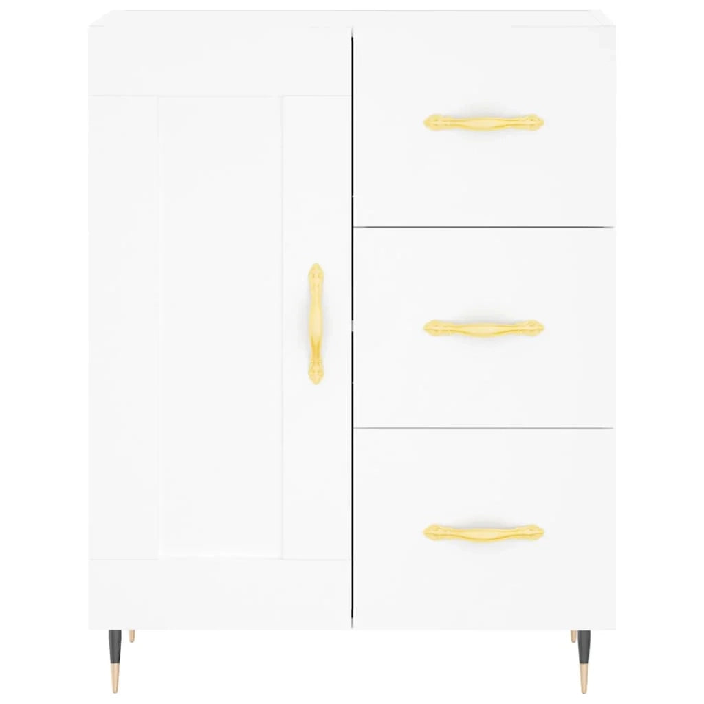 Buffet credenza cassettiera mobiletto mobile contenitore organizer per cucina soggiorno salotto 69,5 x 34 x 90 cm legno ingegnerizzato bianco 02_0030438