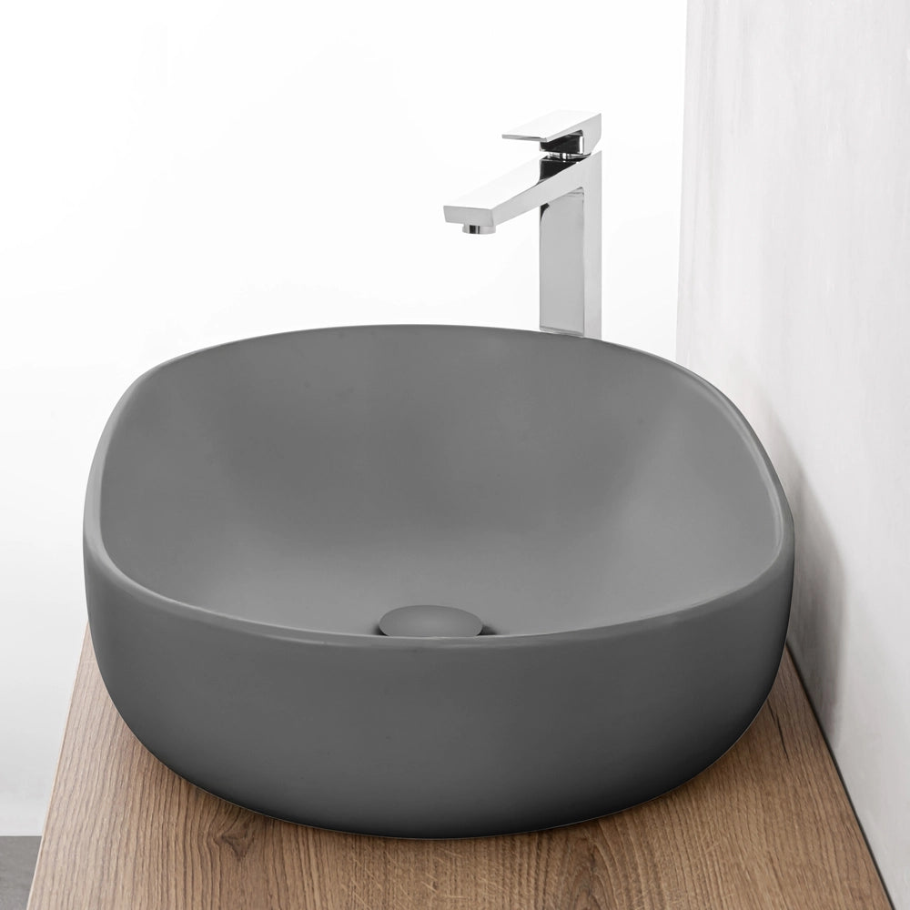 Lavabo da appoggio ovale 60x41 cm grigio scuro opaco Tokyo
