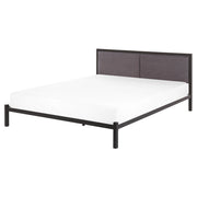 Struttura del letto in metallo Nero e Grigio 160 x 200 cm imbottita a doghe minimalista