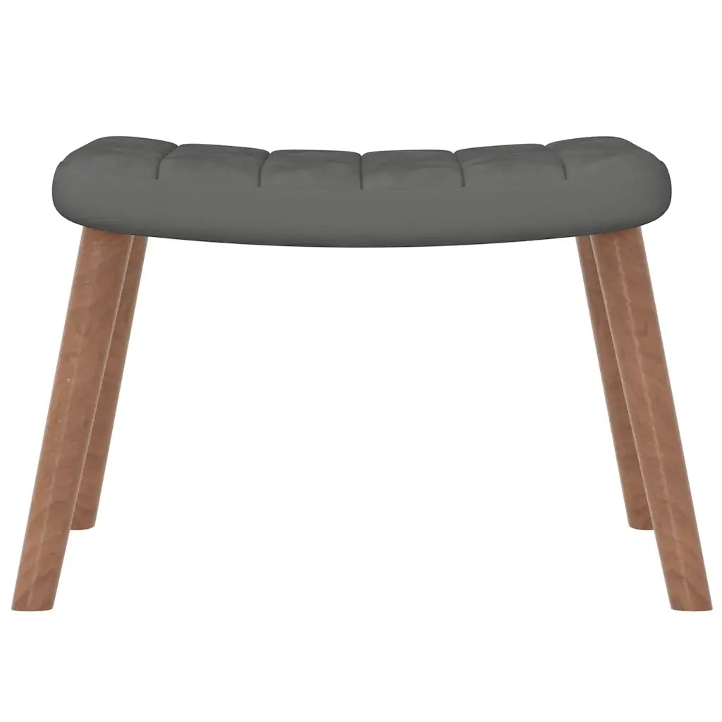 Poltrona Relax | Sedia Relax con Poggiapiedi Grigio Scuro in Velluto
