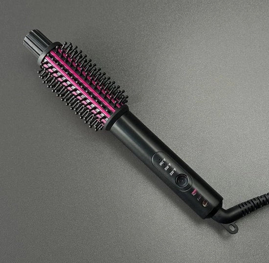 Borsetta termica 3 temperatura regolabile - Piccola tondiatura 25mm - Borsetta riscaldata a forma rotonda per morbide onde - Tondiatura portatile per capelli medi - Doppia tensione