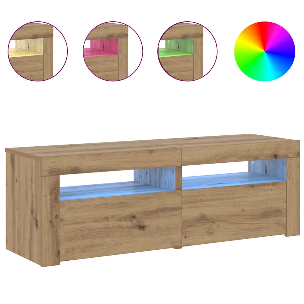 Mobile Porta TV con LED Artigianale 120x35x40 cm Multistrato