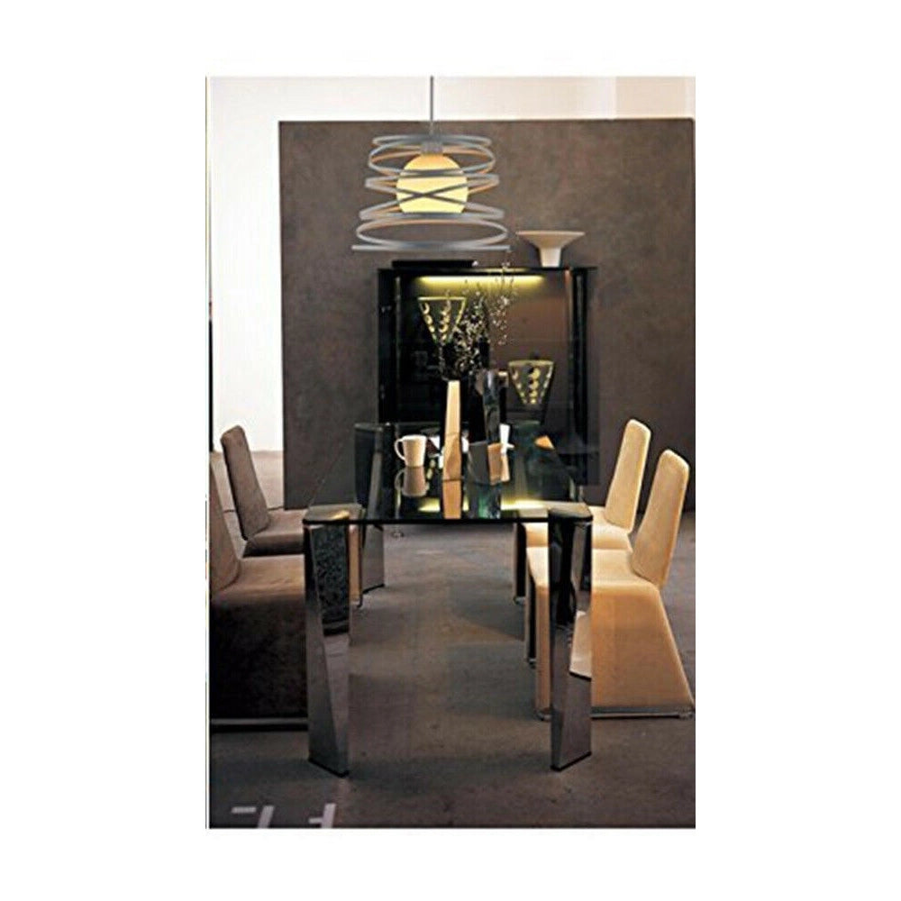 Trade Shop - Lampadario A Sospensione Moderno Paralume Metallo A Vortice Traforato Bianco A08 -