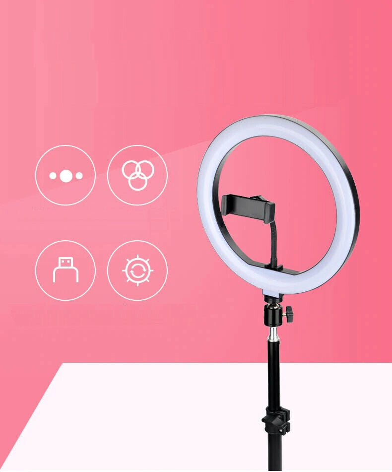Lampada anello luminoso a LED selfie usb con treppiedi regolabile 300x300 12"