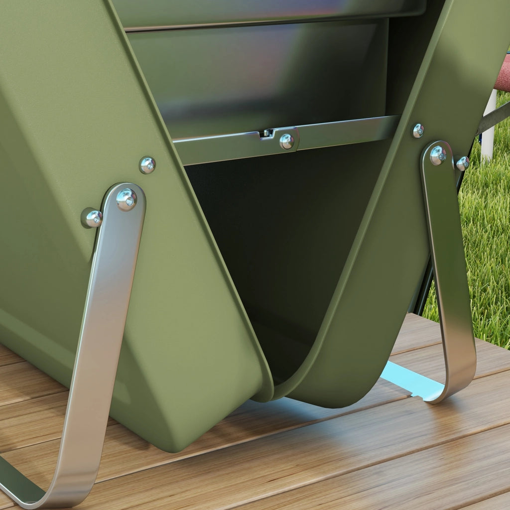 Barbecue a carbone da tavolo con vassoio per il carbone, griglia e maniglia per picnic e uso in giardino, acciaio inossidabile, verde