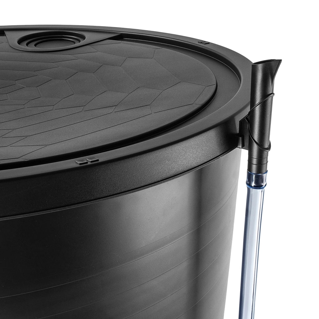 Serbatoio per acqua piovana KADAX 260L, kit di collegamento per barile d'acqua, base per rubinetto