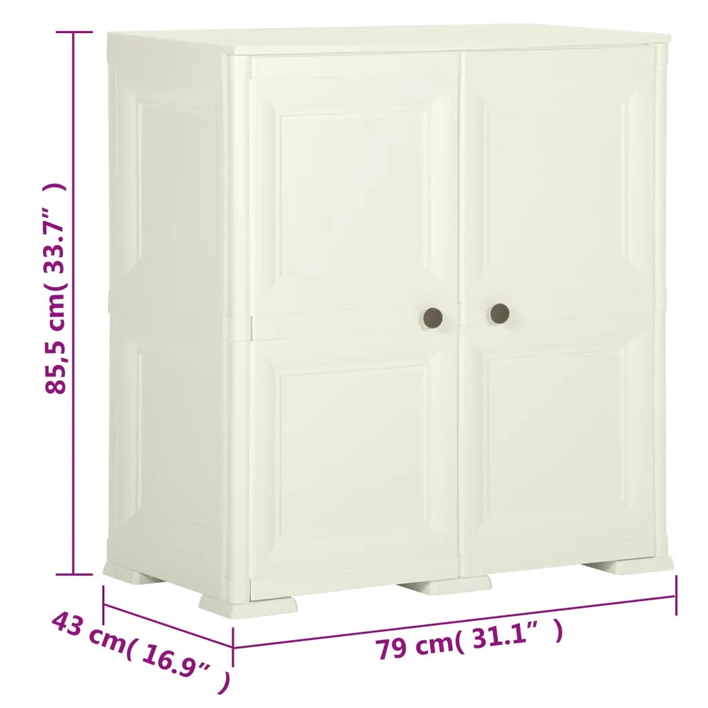 Armadietto in Plastica 79x43x85,5 cm Effetto Legno Crema