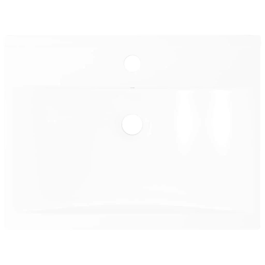 Lavabo da appoggio rettangolare in ceramica 60 x 46 cm Bianco 02_0002486