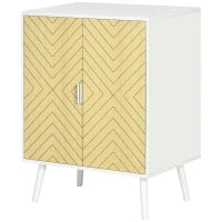 Credenza Moderna in Legno, Mobiletto Multiuso con Ripiani per Soggiorno, Camera o Ingresso con 2 Antine e Mensola Regolabile, 60x40x80cm