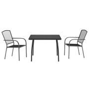 Set da pranzo da giardino per esterni in acciaio antracite 3 pezzi 02_0013580