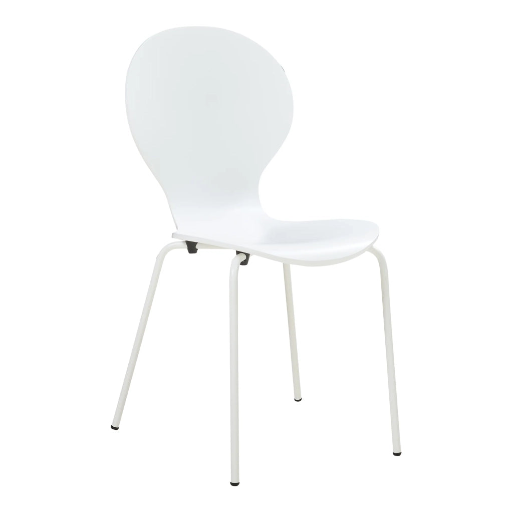 Set di 4 sedie da pranzo 85 x 48 x 50 cm design moderno robuste bianche 03_0009816