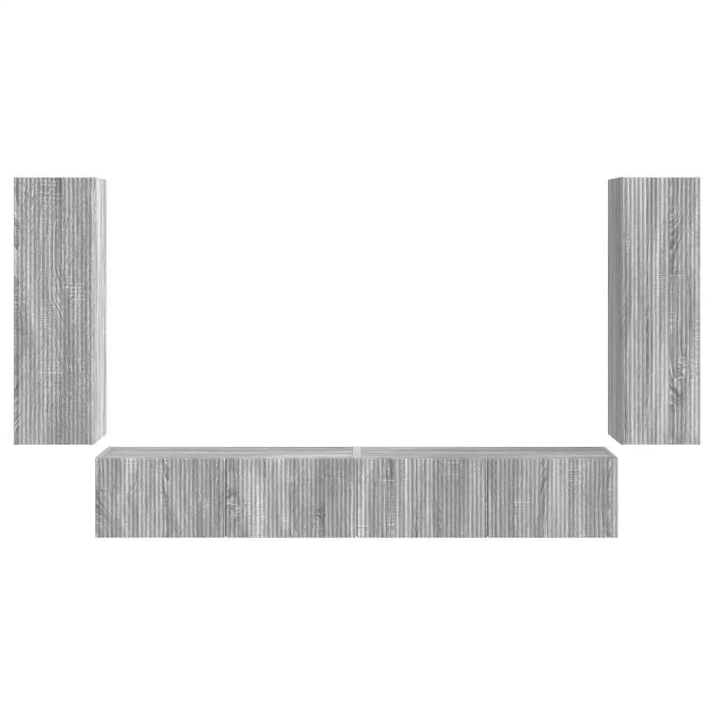 Set di Mobiletto da TV a Parete 4 pcs Grigio Sonoma 3408931