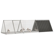 Gabbia per conigli antracite 302,5x80,5x71 cm in acciaio zincato 3106446