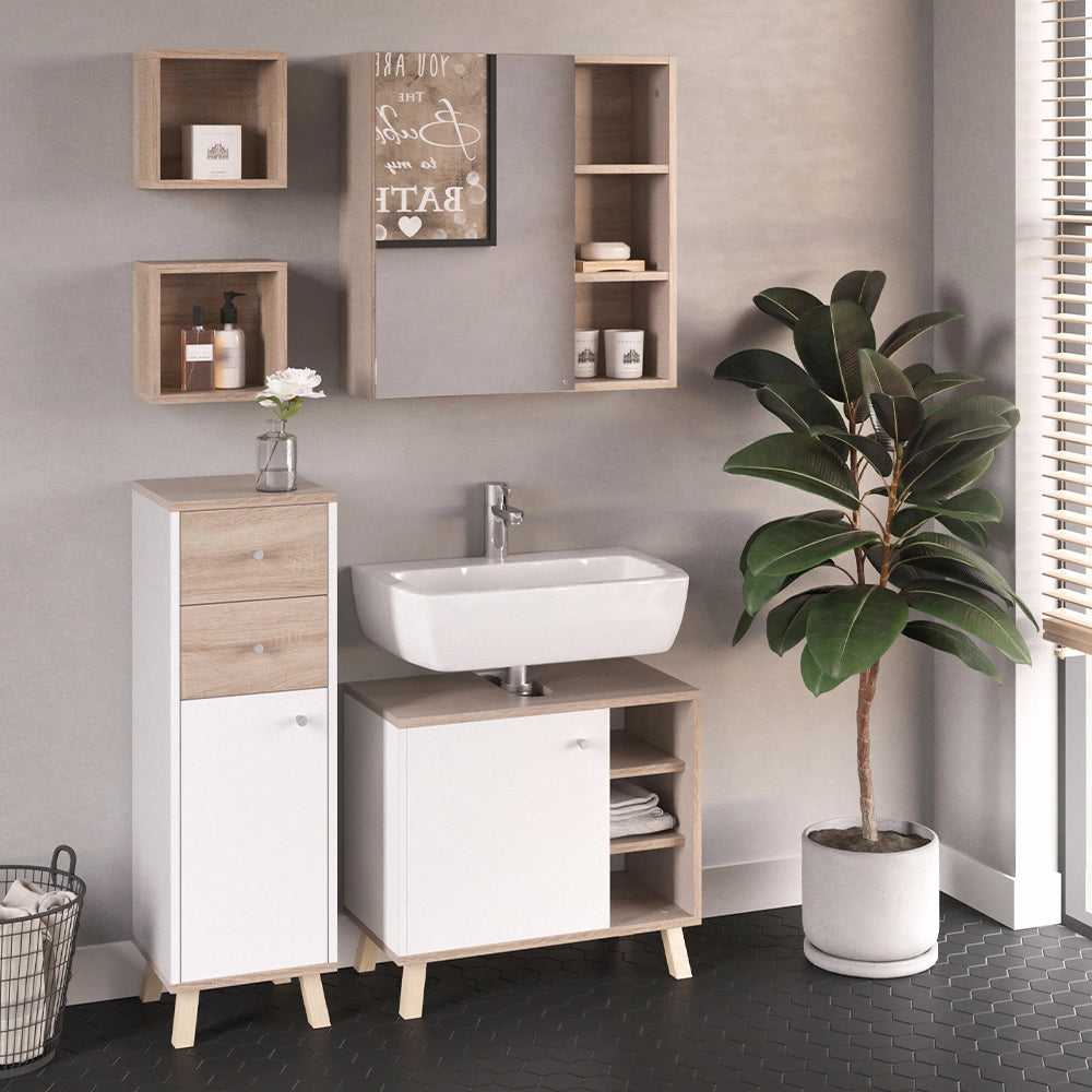 Vicco Set mobili bagno Bianco 4 parti