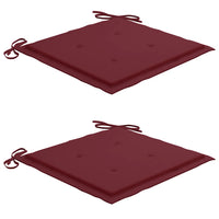 Sedie da Giardino 2 pz con Cuscini Rosso Vino Massello di Teak cod mxl 67133