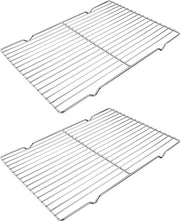Set di due griglie metalliche per raffreddare i piatti, griglia in acciaio inox per raffreddare i piatti, griglia rettangolare per la cottura in forno, griglia per la cottura a contatto (argento, 39 x 28 cm)