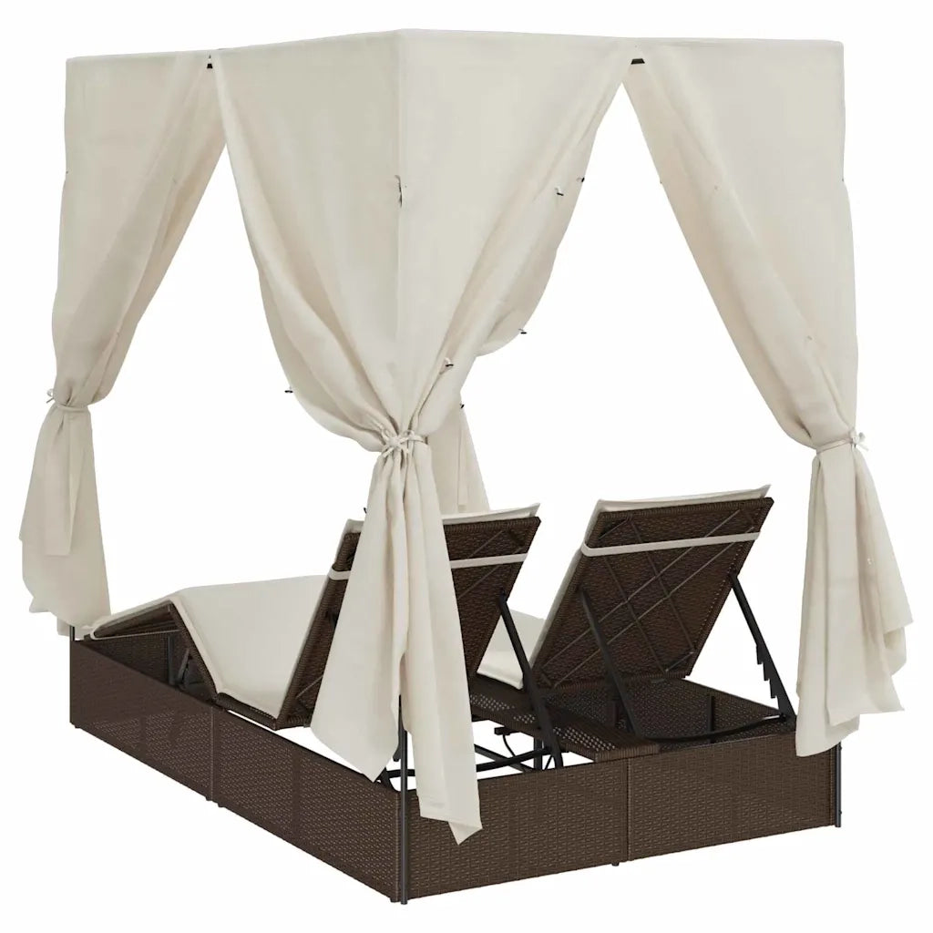 Lettino da sole doppio Bianco caldo 205 x 129 x 200 cm 3376128
