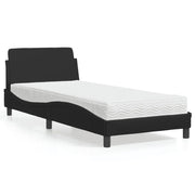 Letto con Materasso Dover Nero 80x200 cm in Similpelle