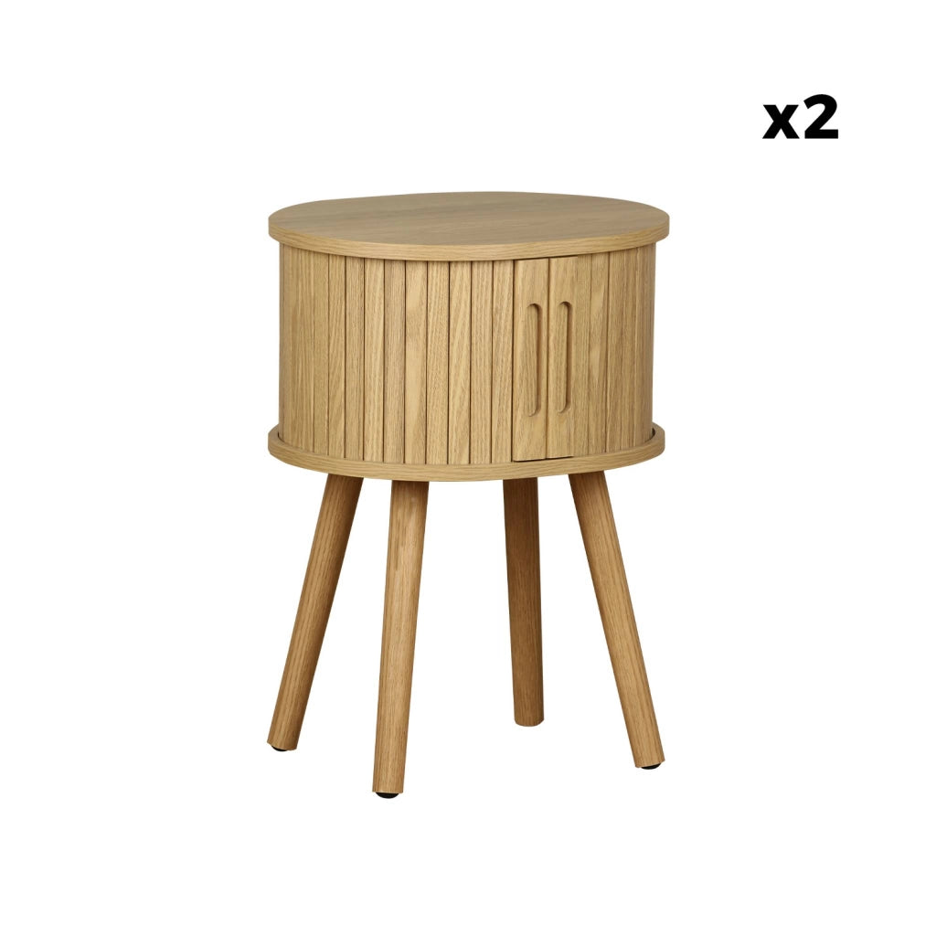 Set 2 comodini scandinavi decorazione legno 2 ante scorrevoli ,