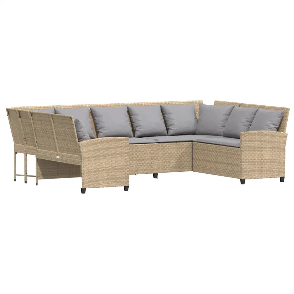Divano da Giardino con Cuscini in Polyrattan Beige 3365333